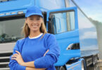 smiling truck driver woman